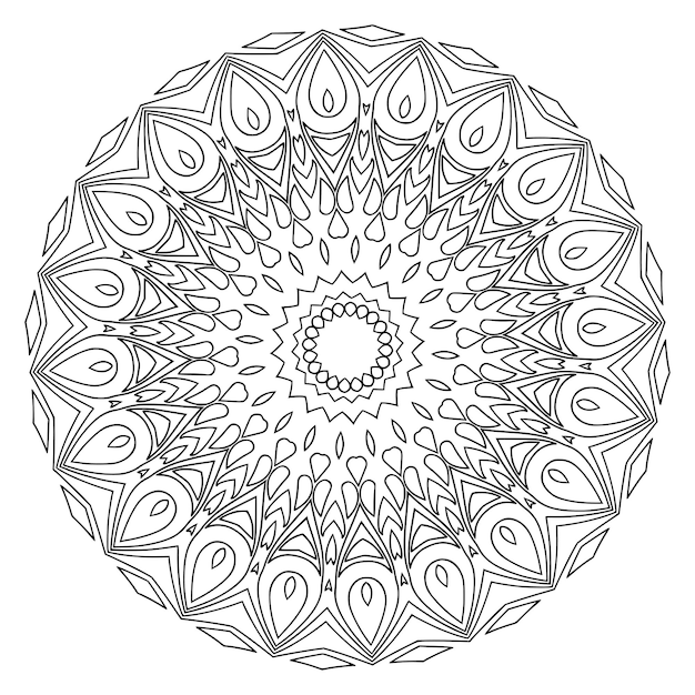 Diseño de mandala en blanco y negro