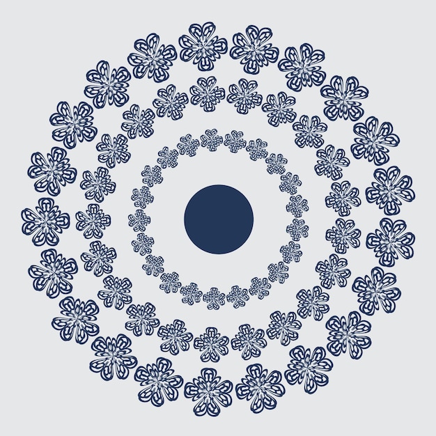 diseño de mandala de círculo de flores