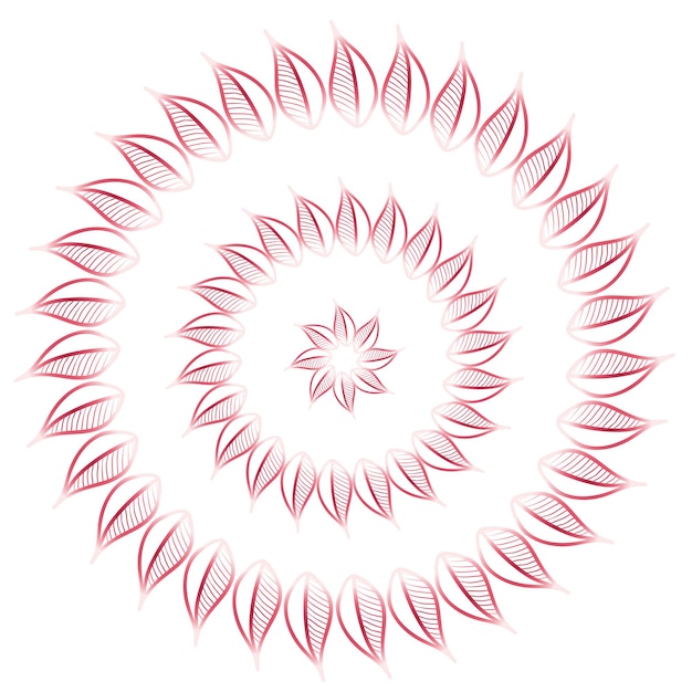 diseño de mandala de círculo de hoja