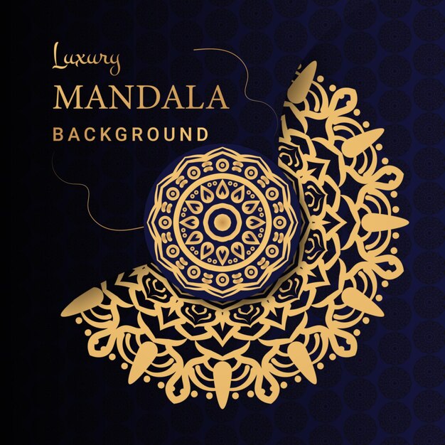 Diseño de mandala de color de fondo de lujo Diseño de efecto de mandala ornamental de lujo en oro