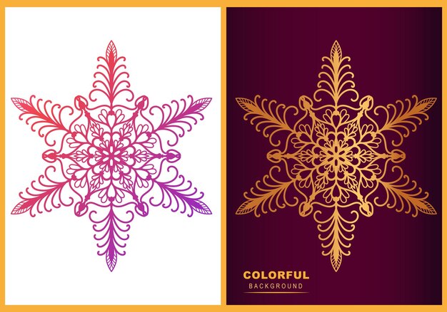 Diseño de mandala de color hermoso abstracto de lujo de vector libre