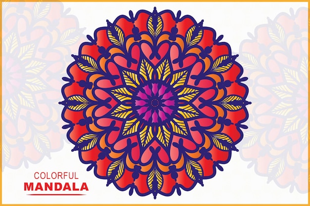 Diseño de mandala de color hermoso abstracto de lujo de vector libre