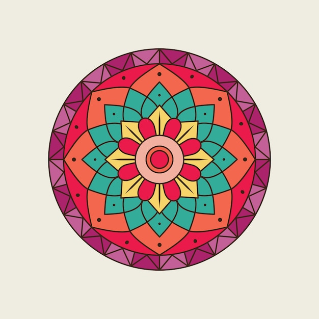 Diseño de mandala de color indio