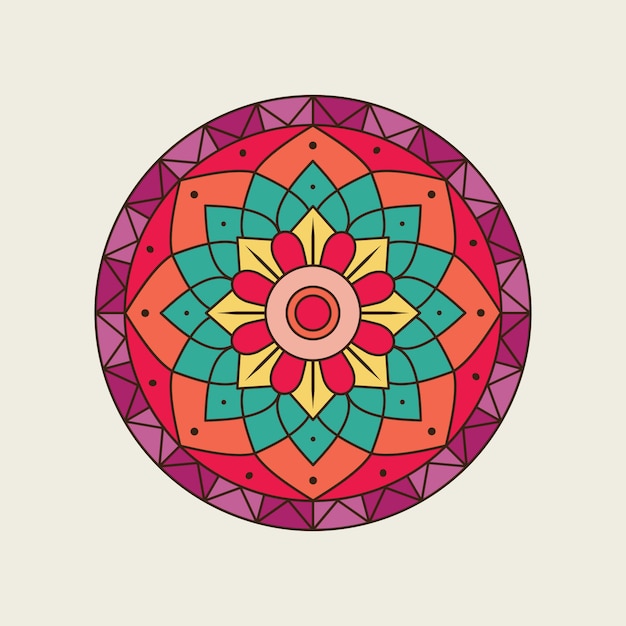 Diseño de mandala de color indio