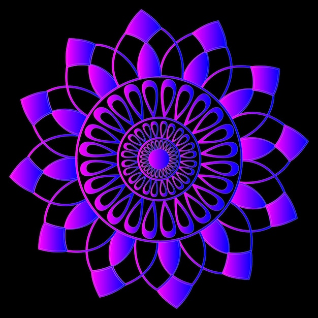 Diseño mandala color neón.