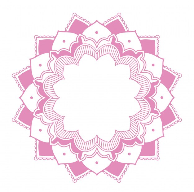 Vector diseño de mandala con color rosa