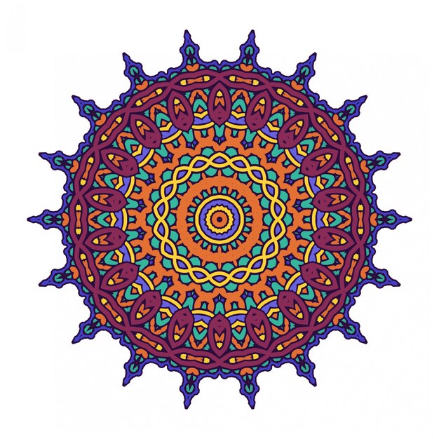 Vector diseño de mandala coloreado