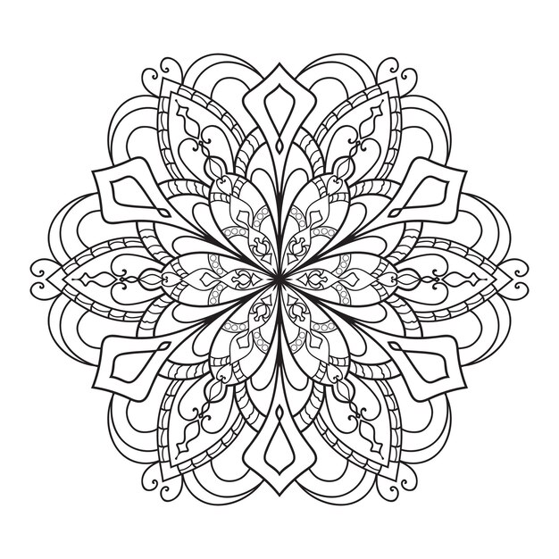 Diseño de mandala para colorear para adultos. adorno redondo decorativo.