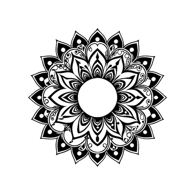 Diseño de mandala para colorear con flores