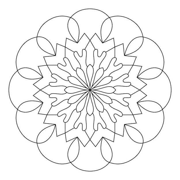 Diseño de mandala para colorear página decorativa ornamento redondo patrón de terapia antiestrés logotipo de yoga