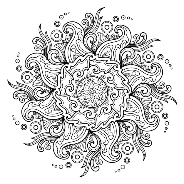 Vector diseño de mandala para colorear página