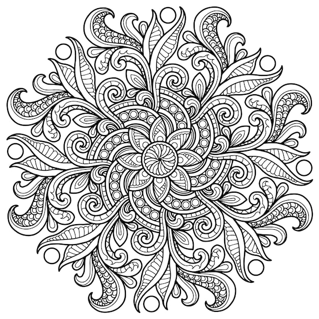 Diseño de Mandala para colorear página