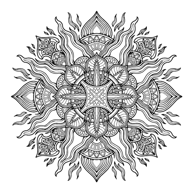 Diseño de Mandala para colorear página