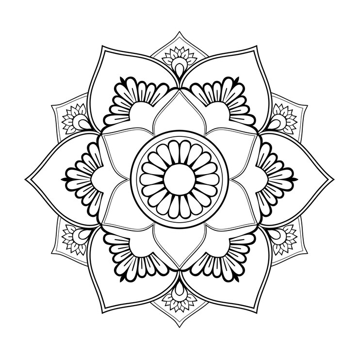 Diseño de Mandala para colorear página