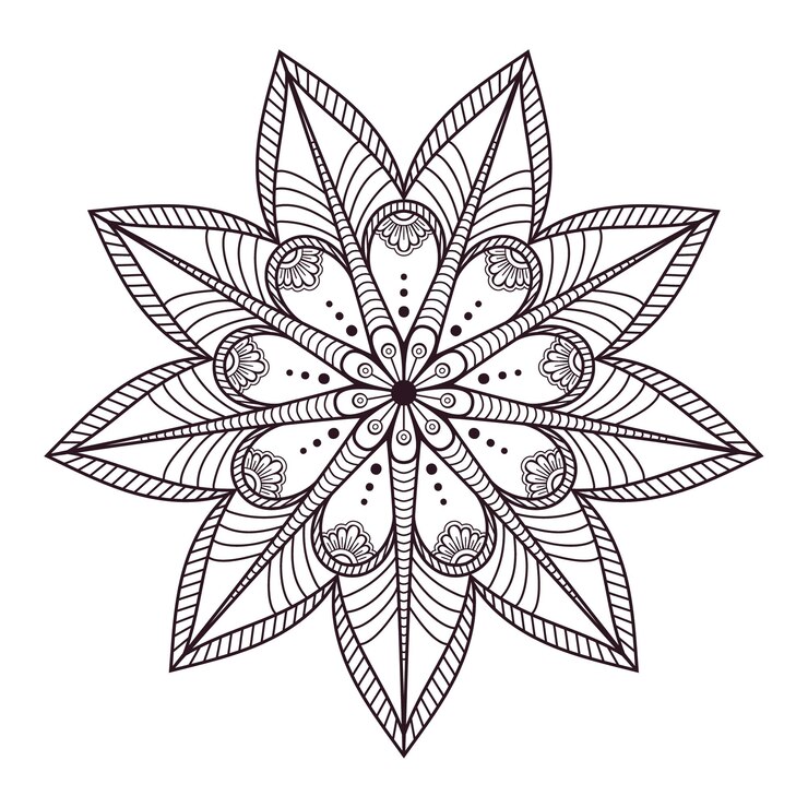 Diseño de Mandala para colorear página