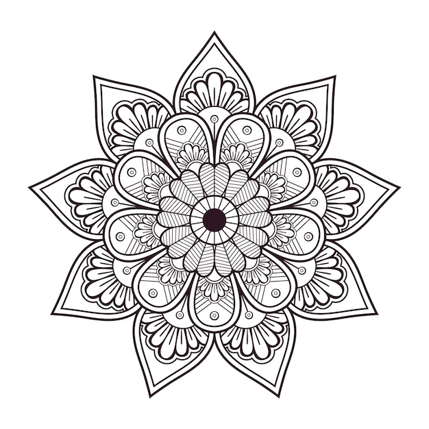 Diseño de mandala para colorear página