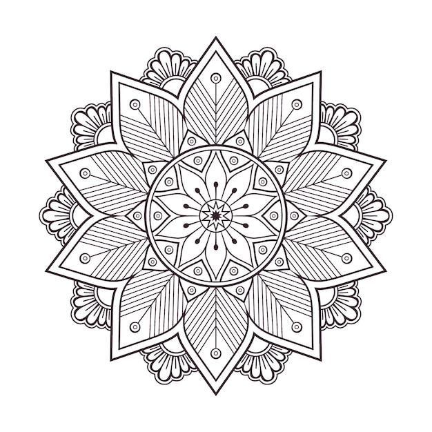 Diseño de mandala para colorear página