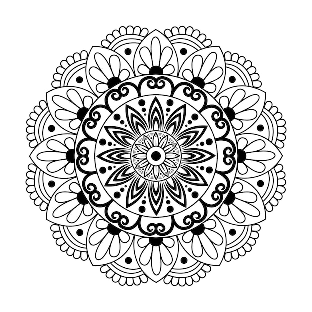 Diseño de Mandala para colorear páginas y fondos