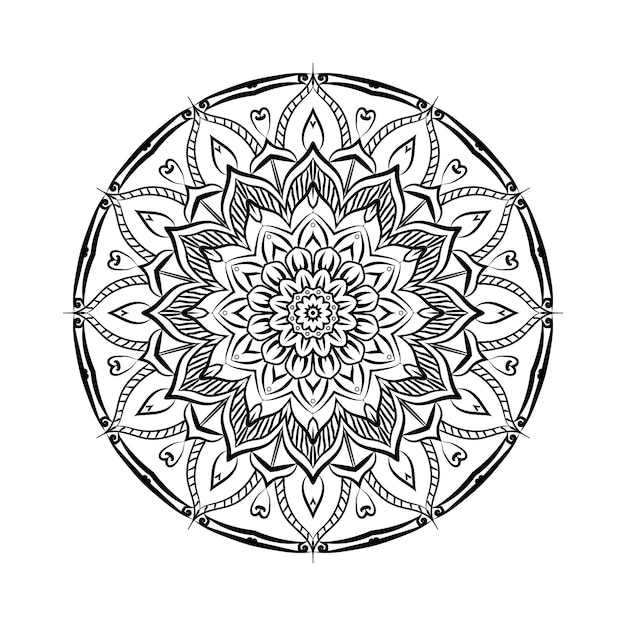 Diseño de mandala de colores negros para impresión, afiche, portada, folleto, volante, pancarta, portada de libro. mandalas