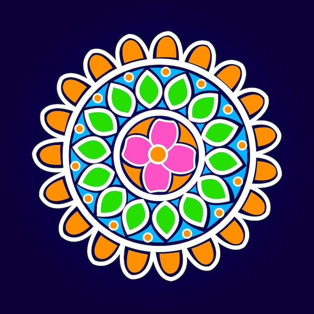 Diseño de mandala colorido Vector Premium