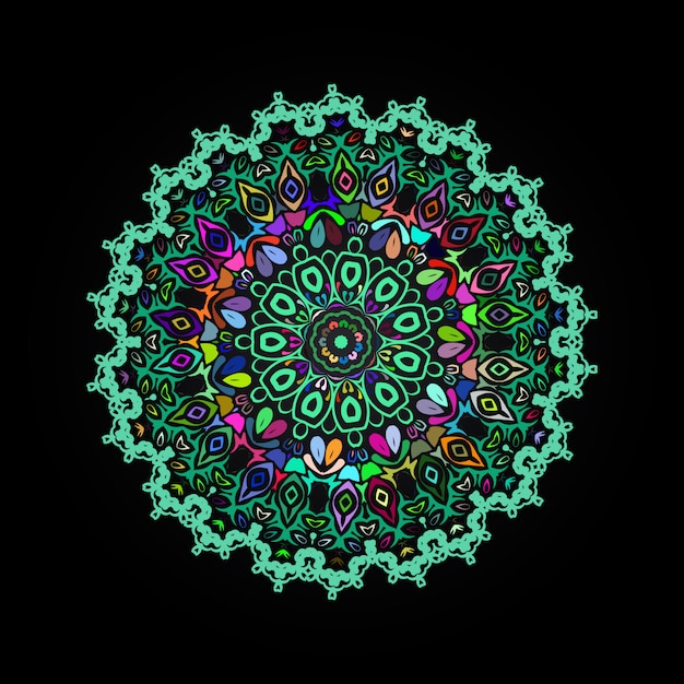 Diseño de mandala colorido