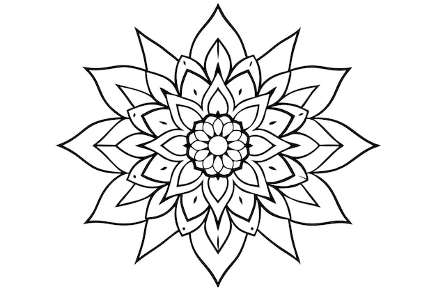 Diseño de mandala decorativo para colorear ilustraciones de libros de atención plena 1