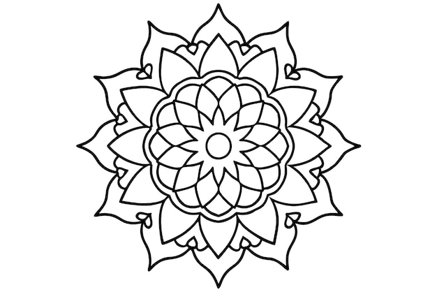 Diseño de mandala decorativo para colorear libro ilustración alegría 3