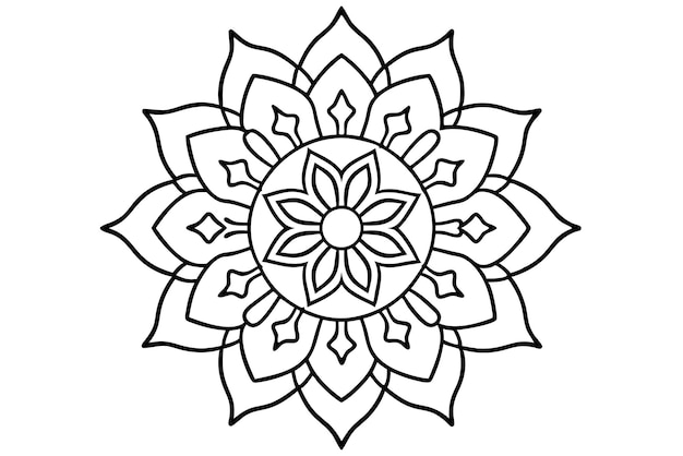 Diseño de mandala decorativo para conceptos de ilustraciones de libros de colorear 5