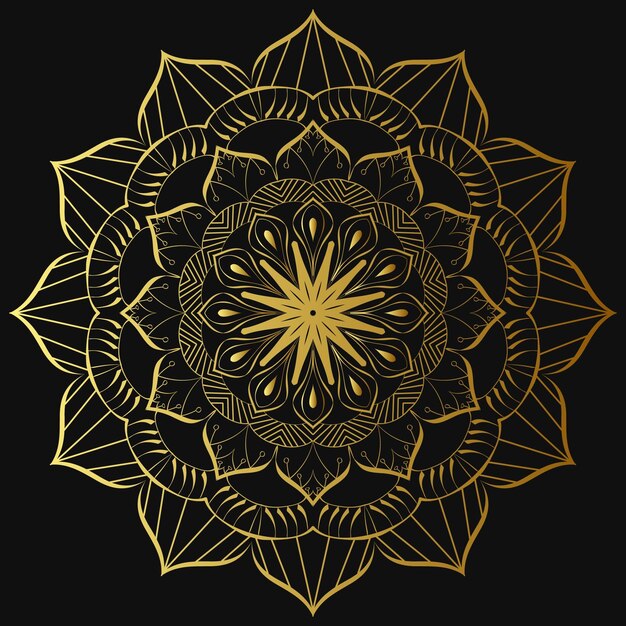 Diseño de mandala decorativo con estilo de fondo de mandala de lujo arabesco dorado