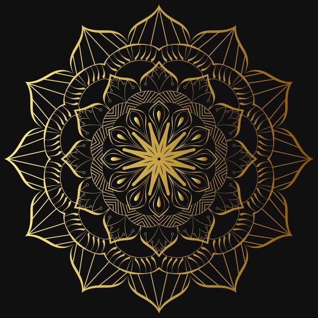 Diseño de mandala decorativo con estilo de fondo de mandala de lujo arabesco dorado