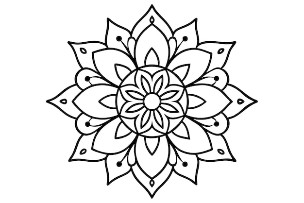 Diseño de mandala decorativo para técnicas de ilustración de libros de colorear 1