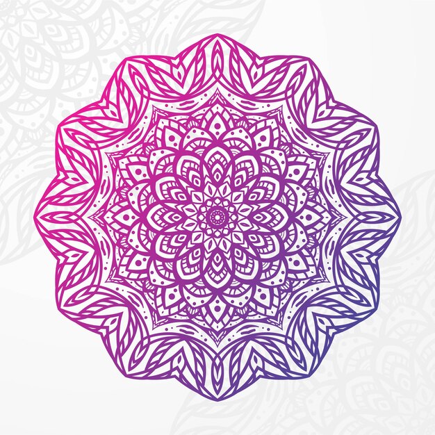 Diseño de mandala degradado redondo