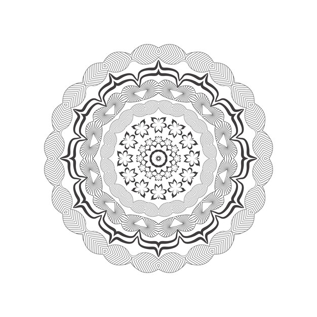 Diseño de mandala para diseño de fondo y página para colorear