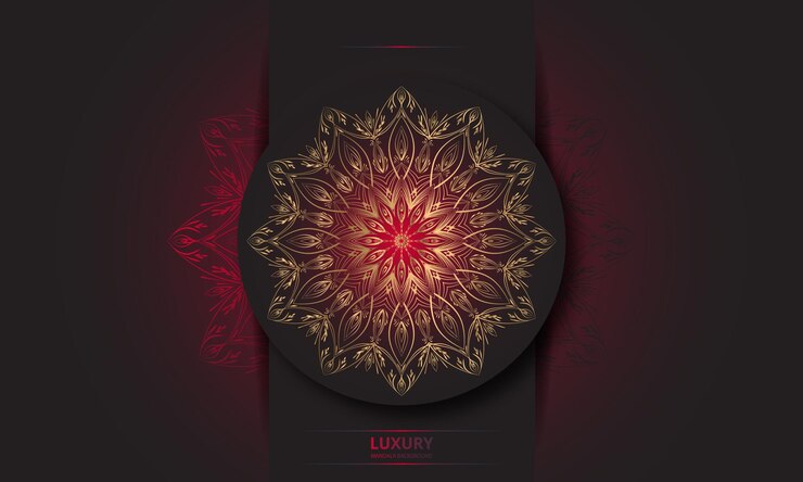 Diseño de mandala Diseño de vista única con color degradado.