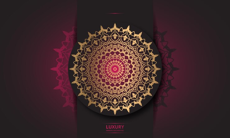 Diseño de mandala Diseño de vista única con color degradado.