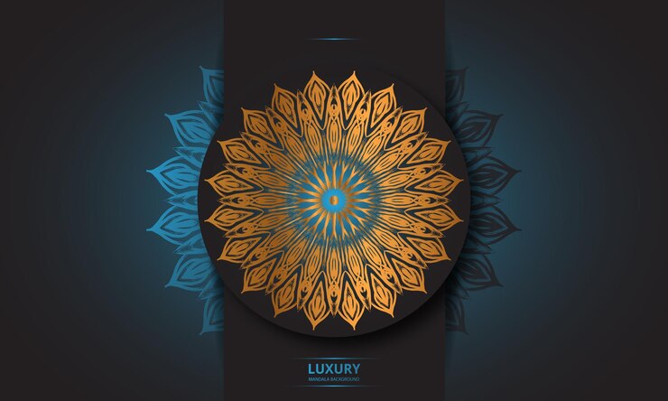 Diseño de mandala Diseño de vista única con color degradado.