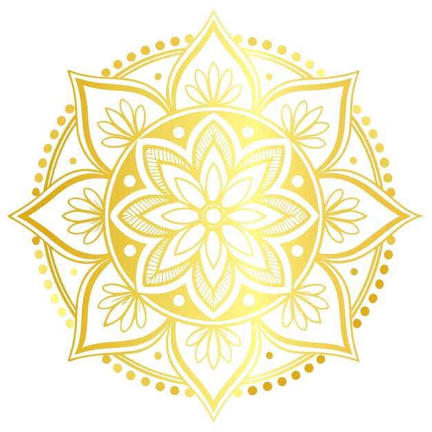 Diseño de mandala dorada Geometría sagrada intrincada Arte para la meditación y la decoración