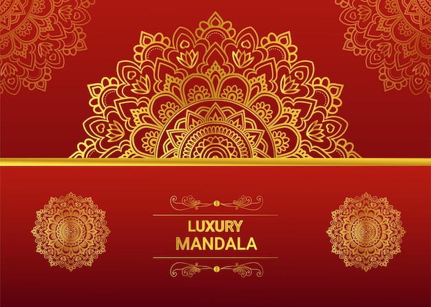 Diseño de mandala dorada de lujo vectorial