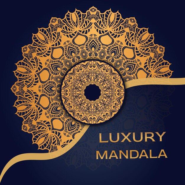 Diseño de mandala dorada de vector libre