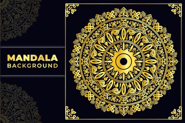 Diseño de mandala dorado degradado