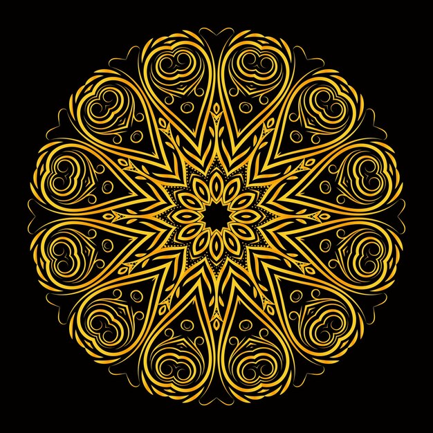 diseño de mandala dorado de lujo de vector libre