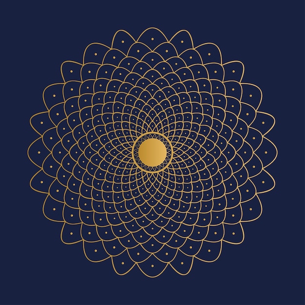 Diseño de mandala dorado de lujo vectorial con lujoso estilo islámico árabe