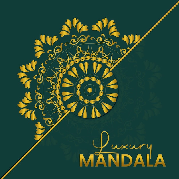 Diseño de mandala dorado vectorial de lujo