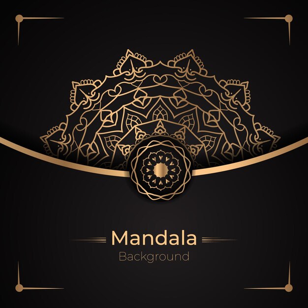 Diseño de mandala dorado.