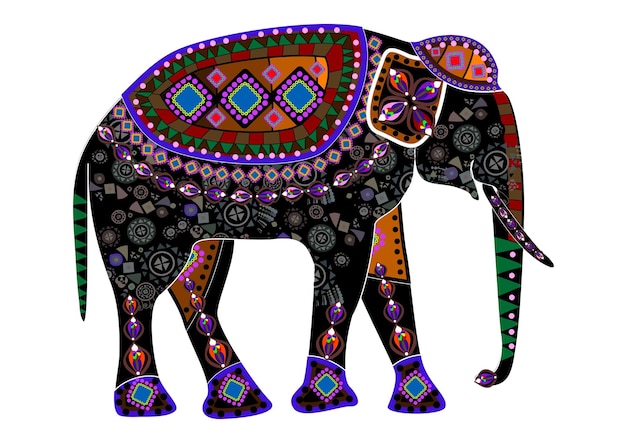 Diseño de mandala de elefante