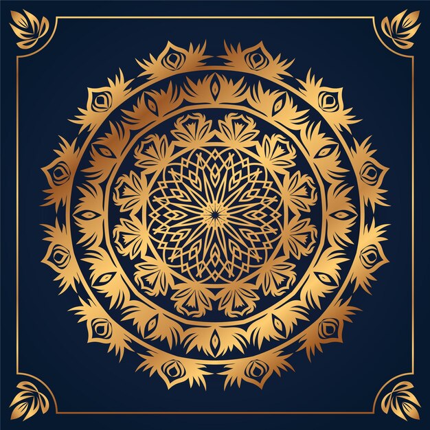 Diseño de mandala elegante fondo de invitación de caligrafía vector premium