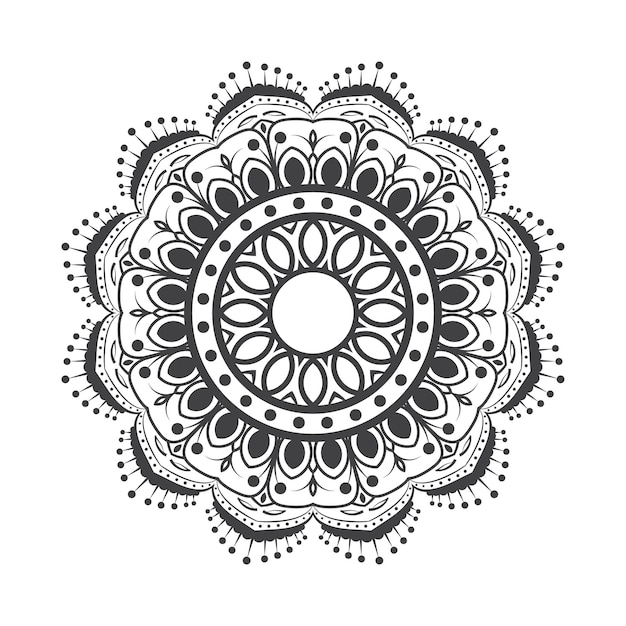 Vector diseño de mandala de elementos florales en vector