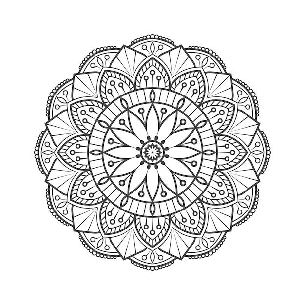 Vector diseño de mandala de elementos florales en vector