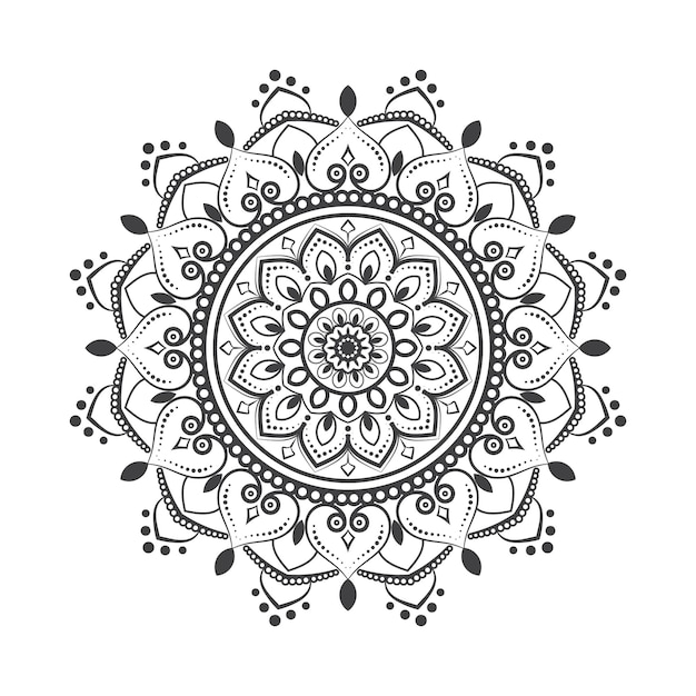Diseño de mandala de elementos florales en vector