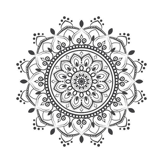 Vector diseño de mandala de elementos florales en vector